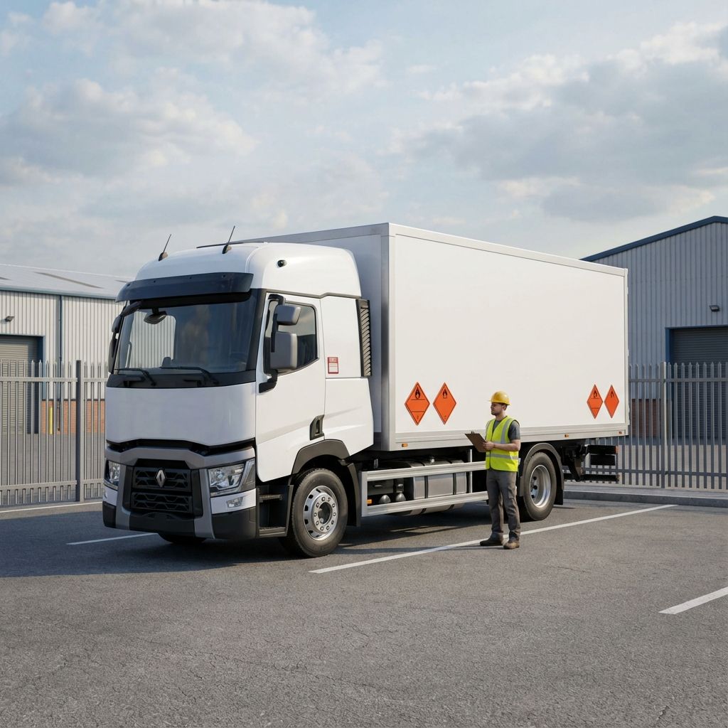 Спецтранспорт для перевозки опасных отходов со знаками маркировки